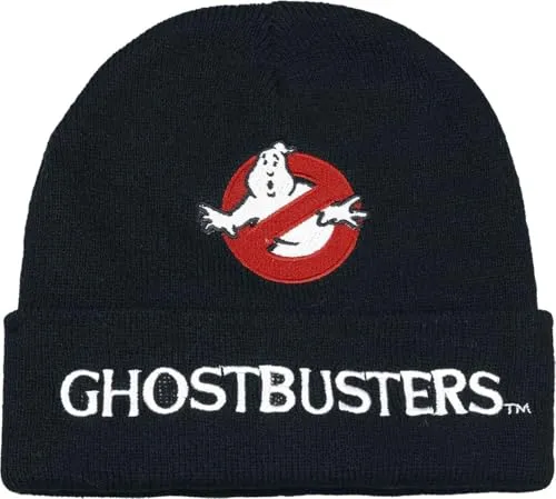 Heroes INC Ghostbusters Beanie mit Logo - Stylische schwarze Beanie für Fans der Ghostbusters, aus 100 % Acryl, maschinenwaschbar und in Einheitsgröße – perfekt für kalte Tage!