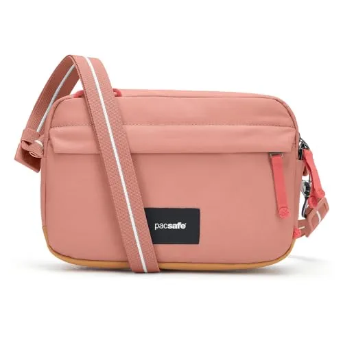 Pacsafe Go Crossbody Bag Rose - Umhängetaschen mit Diebstahlschutz: Die praktische Umhängetasche bietet sichere Aufbewahrung durch abschließbaren Zipper und ist perfekt für stressfreies Reisen in der Stadt.