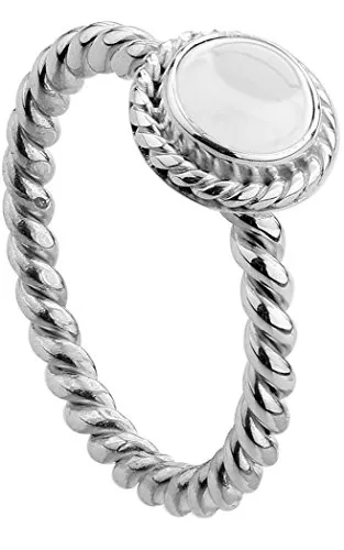 Nenalina Damen Ring mit Bergkristall - Eleganter Silberring aus 925 Sterling Silber, handgearbeitet, mit 6 mm Bergkristall - das perfekte Geschenk für modebewusste Frauen.