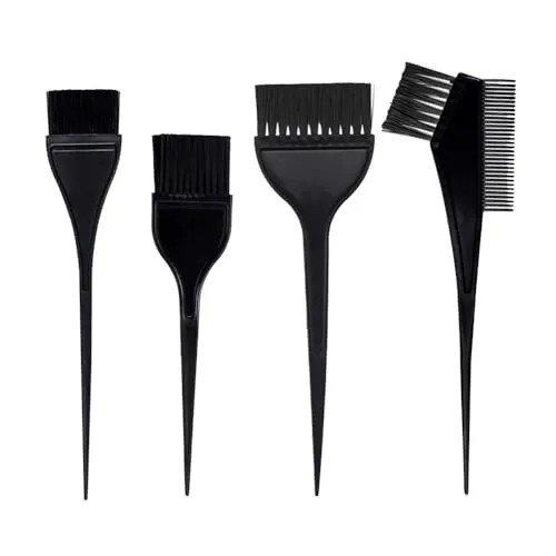 Haarfärbe Bürste, 4 Stk Haarfärbepinsel Set, Pinsel Haare Färben, Haar Färbemittel Kamm Bürsten, Haarfärbepinsel, Applikator Werkzeuge, für Barbershop und Home Coloring