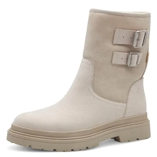 Tamaris COMFORT Damen Winterstiefel - Gefüttert, Wasserabweisend, Beige (Ivory), 38 EU - Wanderschuhe mit Thermoschicht für warme Füße, wasser- und kälteabweisend, rutschfeste Sohle für sicheren Halt und herausnehmbares Fußbett für individuellen Komfort.