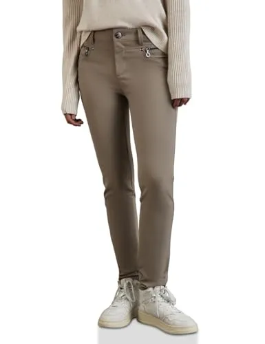Street One Hose mit Zipper Details in beige von Street One