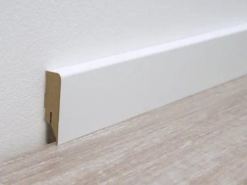 Sockelleiste Weiß Dekor MDF-Kern 16x58mm Bodenleiste Clipmontage Fußleiste