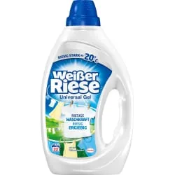 Henkel AG & Co. KGaA Weißer Riese Universal Gel Vollwaschmittel, 22 WL, Starkes Flüssigwaschmittel für strahlend saubere Kleidung, 990 ml - Flasche WG22U