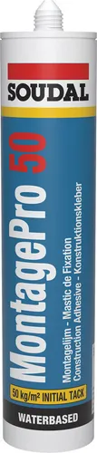1x310ml Soudal MontagePro 50 weiss Klebstoff Montageklebstoff Kraftfkleber