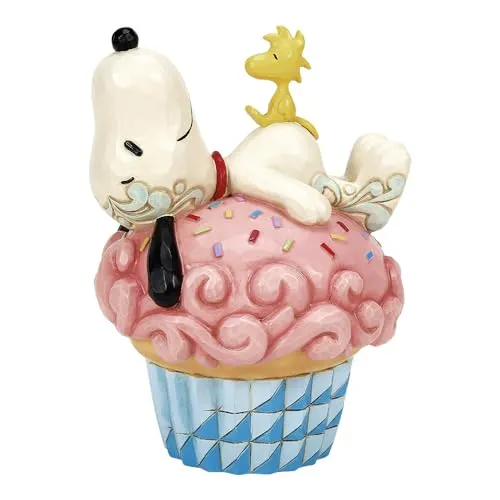 Peanuts by Jim Shore Snoopy Laying On Cupcake Figurine
