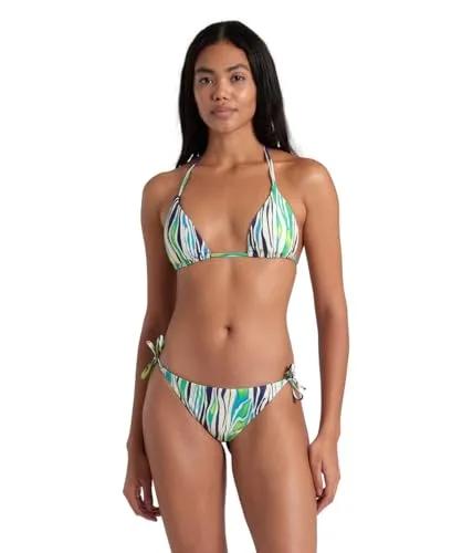 ARENA Damen Water Print String Triangel Bikini - Bademode mit lebendigen Prints, aus recyceltem Material für höchsten Tragekomfort und nachhaltigen Genuss am Wasser. Ideal zum Schwimmen und für Freizeitaktivitäten.
