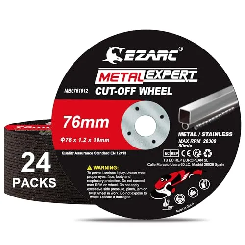 EZARC Trennscheiben 76mm für Metall und Edelstahl, 1.2mm, 24 Stück