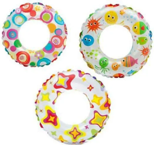 Intex 59230NP - Bunter Schwimmring 51 cm - Sonstige Kreativspielzeuge: Lustiger Schwimmring in verschiedenen Designs, perfekt für Kinder ab 3 Jahren, aus strapazierfähigem Vinyl für sicheren Wasserspaß!