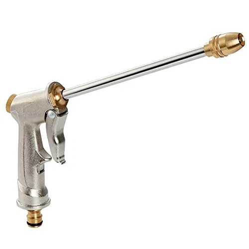eROOSY Metall Gartenschlauch Spritzpistole Langer Düse, Metall Garten Spritzpistolen, Gartenschlauch Spritzpistole für Autowäsche Rasenbewässerung Garten- und Reinigungsarbeiten
