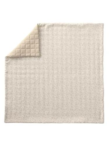 VERTBAUDET Decke / Boden für Laufgitter aus Baumwollgaze, Hygge, Beige, bedruckt, 100 x 100 cm