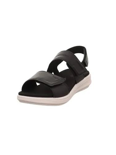 Legero Damen Ella Flache Sandale, Schwarz 0100, 39 EU - Wanderschuhe, bequem und stylisch für entspannte Sommerausflüge, ideal für warme Tage.