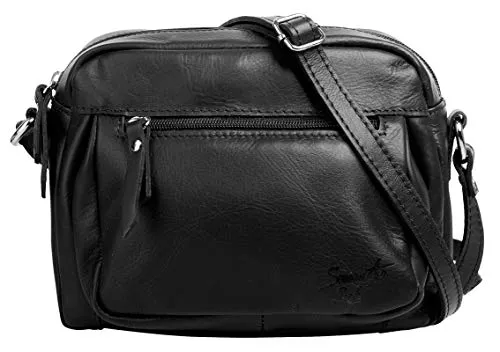 Samantha Look Umhängetasche echt Leder Damen - Luxuriöse Umhängetasche aus 100% Rindleder, Made in Italy. Verstellbarer Schultergurt und modernes Design bieten Funktionalität und Stil für jede Gelegenheit.