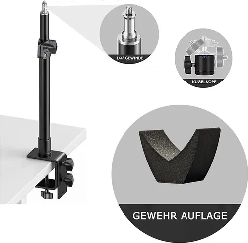 Tisch Stativ Klemme für Objektiv Jagd Gewehr Ständer Halterung Halter Jagdstock