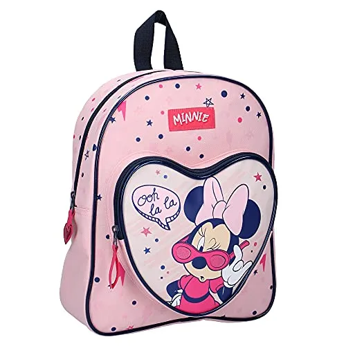 Minnie Mouse Cool Girl Vibes | Rucksack | Mit einem Bild Ihres Lieblingshelden! | Ideal für den jungen Abenteurer | Black Rosa -Einheitsgröße