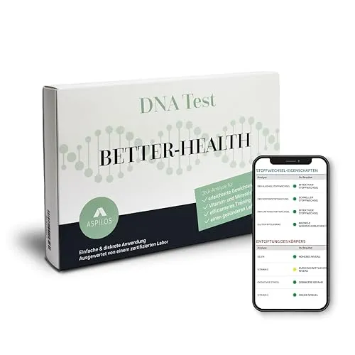 ASPILOS DNA Test Better Health - Longevity Check für Zuhause - Genetische Analyse im Labor - Zuverlässig & Präzise - Professionelle Laborauswertung