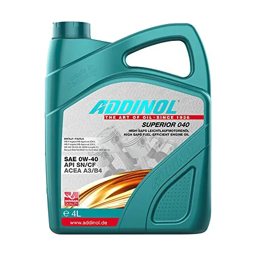 ADDINOL SUPERIOR 0W-40 A3/B4 Motorenöl, 4 Liter