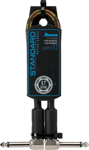 Ibanez Instrumentenkabel 2 abgewinkelte Stecker Kabel-Klinke/-Klinke 0,21m/0,7ft