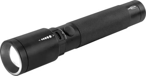 Ansmann LED Taschenlampe 1000lm - Akkubetriebene Power - Taschenlampen für Profis: Die ANSMANN Future T400FR bietet stufenlose Fokussierung, 4 Leuchtfunktionen und eine Leuchtweite von bis zu 184 Metern. Robust und spritzwassergeschützt, ideal für Outdoor und Einsatzkräfte.