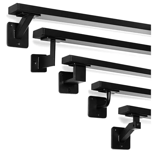 Natural Goods Berlin Handlauf Set OBLONG Metall schwarz – 2x Handlaufhalter WIDE & 50cm Treppengeländer - Stabil und stilvoll: Das Natural Goods Berlin Handlauf Set bietet zuverlässige Unterstützung für drinnen und draußen. Mit modernem Design und einfacher Montage ist es ideal für jedes Zuhause. Genießen Sie Sicherheit und Komfort in einem!