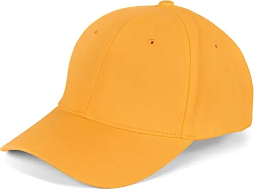 styleBREAKER Unisex 6-Panel Baseball Cap | gebürstete Baumwolle | Klettverschluss verstellbar | einfarbiges Basecap für Damen und Herren, Farbe:Goldgelb