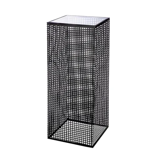 Casablanca Säule Retino aus Glas und Metall - schwarz - Höhe 70cm x Breite 27cm - Dekorationssäule