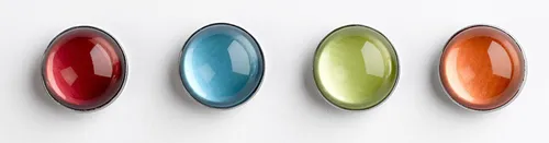 Produktbild Zeller Magnete Ø 2,5 x 1,5 je 1x rot, orange, grün, blau 50036