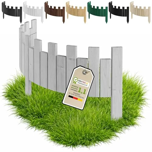Floranica Beeteinfassung Rasenkante Holz 30 x 100 cm – Flexible und stilvolle Gartenumrandung