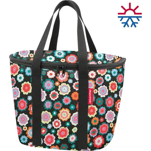 KLICKfix ISO Korb 16 L happy flowers - Fahrradtaschen mit 16 Litern Volumen und buntem Blumenmotiv, ideal für stylische Fahrradtouren und den Einkauf.