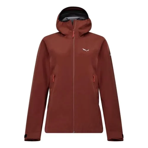 Salewa Puez 3L Damen Outdoorjacke Gore-Tex in Dunkelrot (Gr. 42) - Leichte und atmungsaktive Hardshelljacke mit bluesign-zertifiziertem Gore-Tex-Gewebe. Bietet zuverlässigen Schutz vor Wind und Wetter, ideal für Outdoor-Abenteuer.