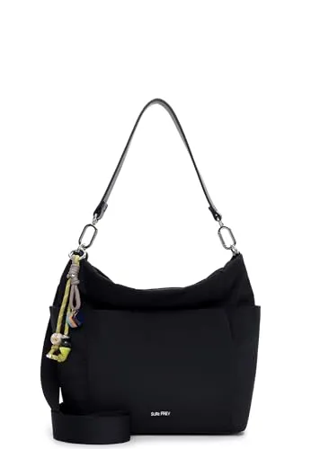 SURI FREY Beutel SFY Sissy 17253 Damen Handtaschen Uni - Stylische Handtasche aus feinem Polyester mit abnehmbaren, verstellbaren Riemen. Ideal für jeden Anlass. Maße: 35 x 28 x 13 cm, leicht und praktisch für den Alltag.