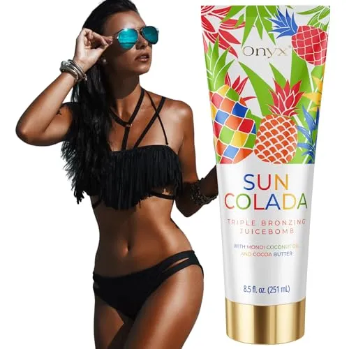 Onyx Suncolada Solarium Creme | Weiße Bräunungscreme | Bronze Lotion & Bräunungsbeschleunige Sonnenstudio & Außenbräune Creme für Schnelle Bräune | Pflegende Body Lotion | Feuchtigkeitsspendende Haut