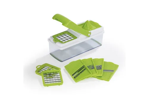 GOURMETmaxx Zerkleinerer 15-teiliger Multischneider für Obst & Gemüse, inkl. 8 Einsätze