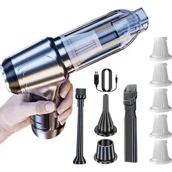 Handstaubsauger mit 5 Filtern und 1 Aufbewahrungsbeutel Akku Handsauger, 120W kabelloser Handstaubsauger,Akku Handstaubsauger
