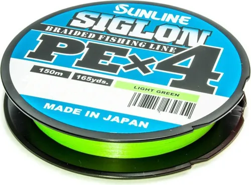 Sunline Siglon PE X4 Light Green 150m - Geflochtene Schnur, Durchmesser/Tragkraft:0.187mm / 9.2kg