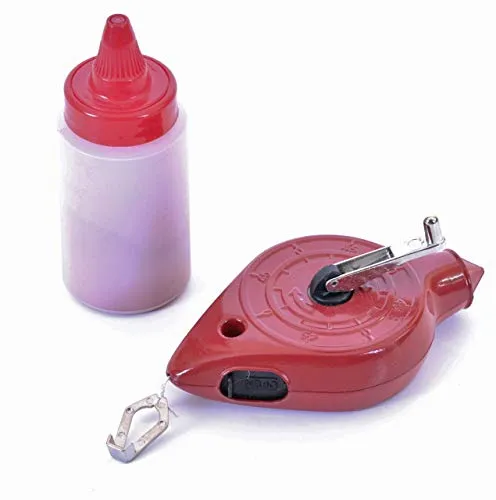 Schlagschnurgerät 30 m Schlagschnur Schlagschnurroller inkl. Kreide Farbe Pulver