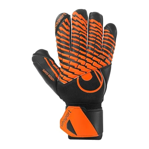uhlsport Super Resist+ Torwarthandschuhe 6.5 - für Kunstrasen und Hartplatz - Torwarthandschuhe mit SUPER RESIST-Latex für hervorragenden Grip und hohe Abriebsfestigkeit, ideal für Kunstrasen und Hartplatz.