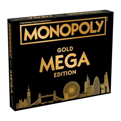 Monopoly - Mega Gold Edition - Gesellschaftsspiel für 2+ Spieler, mit exklusiven The Witcher-Inhalten und hochwertiger Gold-Edition, ideal für Fans und Sammler!