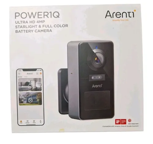 Arenti POWER 1Q Kamera - SmartCam Überwachungskamera - Überwachungskamera mit HD-Qualität und Nachtsicht, ideal für die Sicherheit Ihres Zuhauses.
