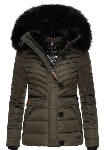 Navahoo Winterjacke Wisteriaa Warm gefütterte Steppjacke mit Kunstfell-Kapuze