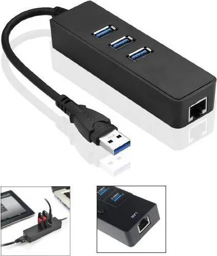 MicroConnect USB 3.0 - USB 3.0 x 3/RJ45