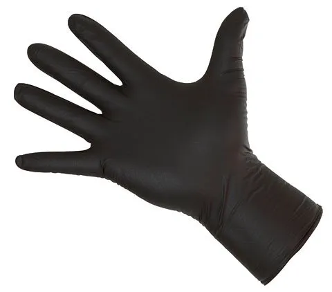 Produktbild Kerbl 15320 Nitrile Lang Schwarz Einmalhandschuhe, 30cm Länge, S, 50 Stück
