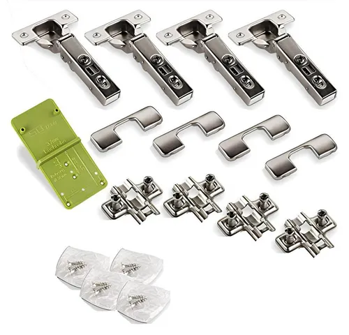 SO-TECH® Möbelbeschlag T45 Topfbänder Eckanschlag 110° Automatikscharnier (4 St), inkl. Ankörnschablone