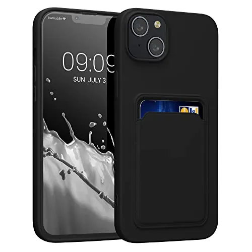 kwmobile Handyhülle kompatibel mit Apple iPhone 14 Plus Hülle - Handy Cover mit Fach für Karten - in Schwarz