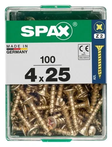 Spax Universalschrauben 4.0 x 25 mm PZ 2 - 100 Stk.  Schraube