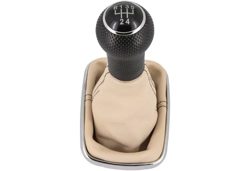 RECAMBO Schalthebel Schaltknauf, Schaltsack, Wahlhebel, Kappe für VW Golf 4, 1997-2006, Plug & Play, Auto Schalthebel Schaltmanschette, mit Rahmen, beige