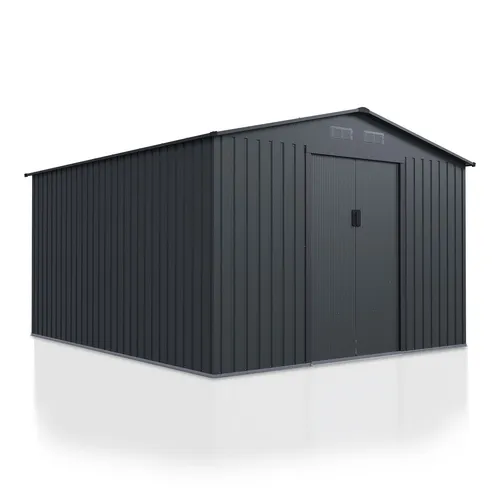 Juskys Metall Geräteschuppen XXL – Dunkelgrau