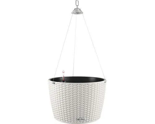 LECHUZA® Kunststoff-Hängeampel Nido Cottage, rund, Hellgrau in grau von Lechuza