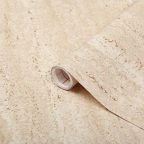 d-c-fix Möbel-Klebefolie Fontana Beige, 45 cm x 2 m - abwaschbare und selbstklebende Deko-Folie für Küche, Schrank, Tisch & Fensterbank - modern & nachhaltig