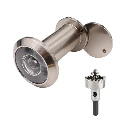 Ginddy Edelstahl Türspion mit Sichtschutzabdeckung & Bohrwerkzeug | 200° Weitwinkel | Für 35-60mm Türen 16mm Lochsäge